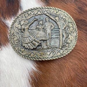 Award design square country dance belt buckle